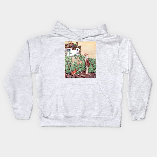 The Hen's Story by Kay Nielsen Kids Hoodie by vintage-art